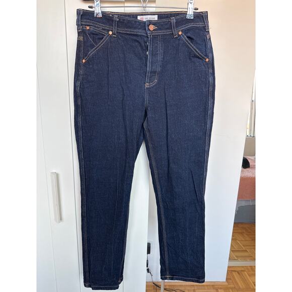 Topo Designs Women's Dark Wash Denim Straight Leg Jeans, Size 12, EUC - Picture 1 of 9